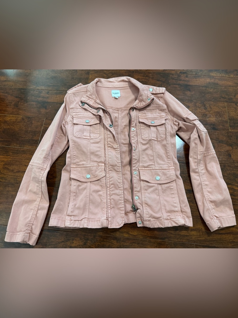 Kensie Dusty Rose Utility Jacket with Snap Pockets